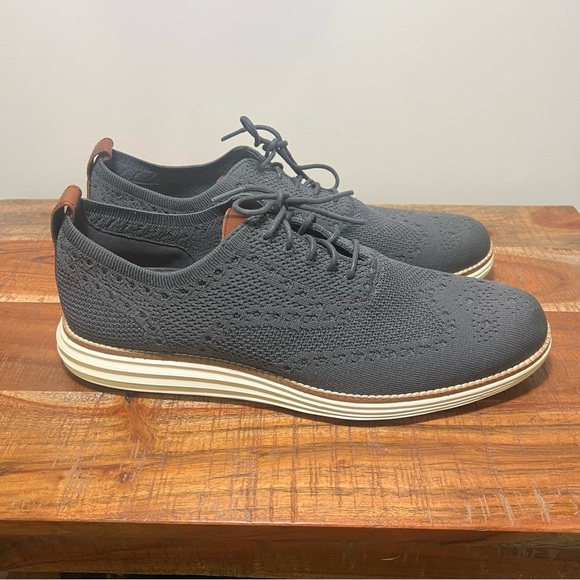 Cole Haan Gray Knit Oxford Sneakers - Picture 1 of 8